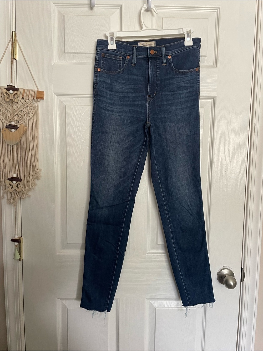 Madewell Women’s 28 Tall 10” High-Rise Skinny Jeans in Dark Blue Wash